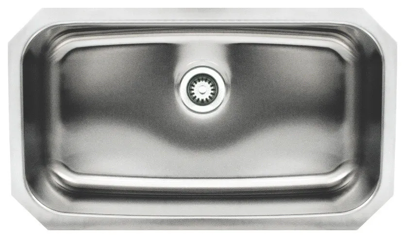 Noah's Collection Brushed Stainless Steel Single Bowl Undermount Sink