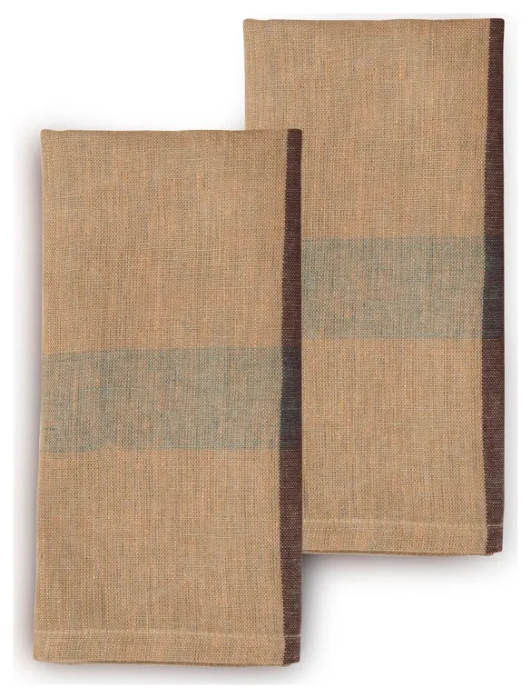 OLIVE CROSTINI. Flax Linen Napkins. Set of 2. Handwoven