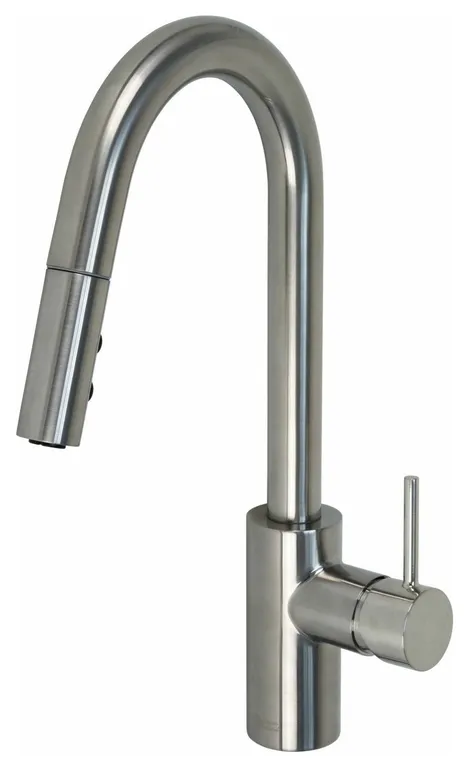 Palais Royal Single Handle, 1 or 3 Hole Pull-Down Kitchen Faucet in Brushed Nick