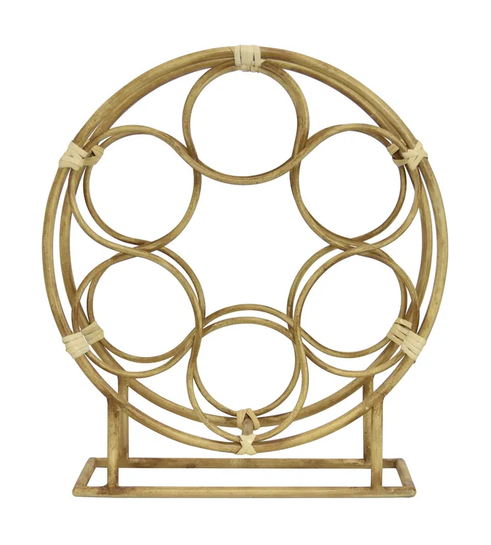 Plutus Brands Metal Wine Rack, Brown Metal