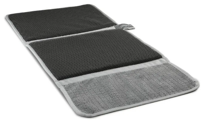 Prepara Drydock Antibacterial Gray Deluxe Dish Mat