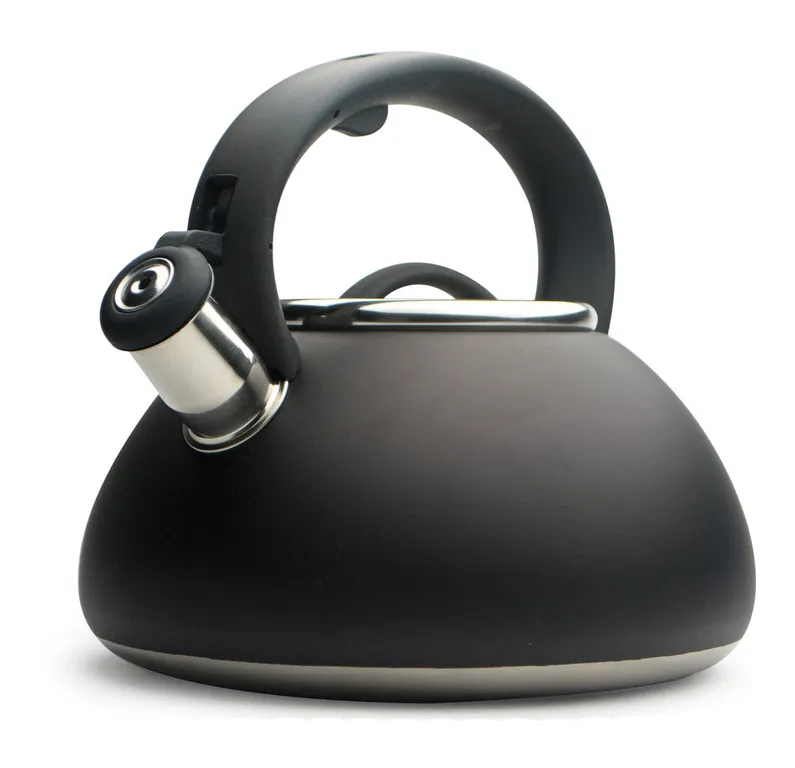 Primula Avalon Black Stainless Steel 2.5 Quart Seamless Bottom Whistling Kettle