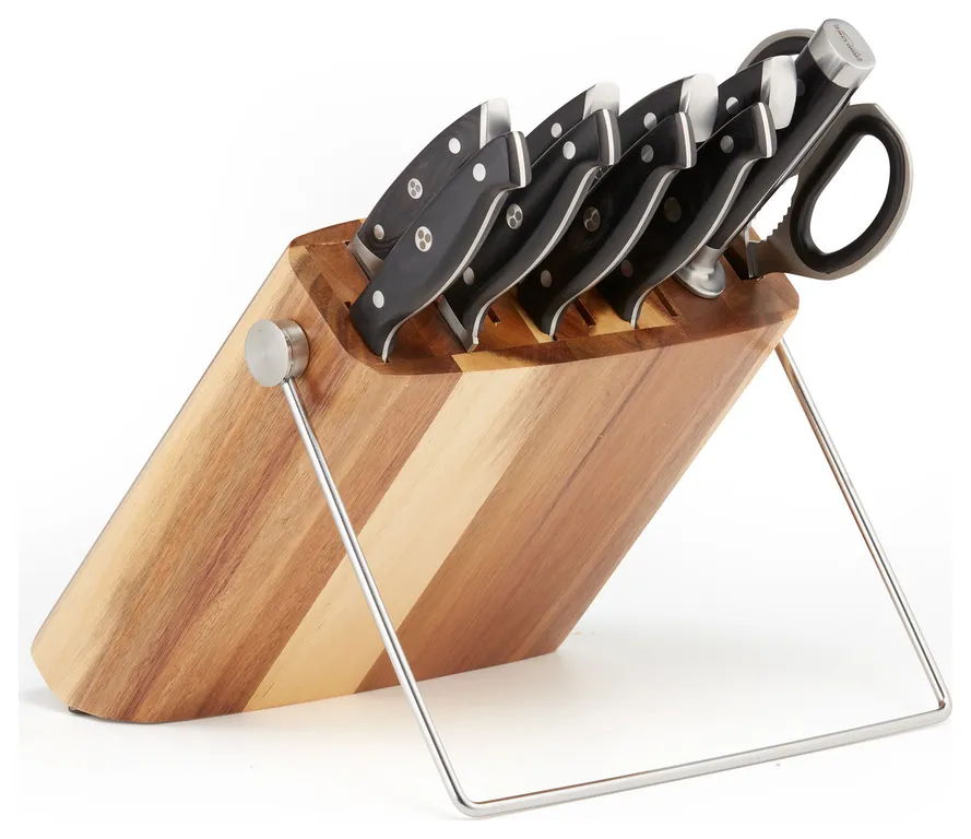 Pro Series 2.0 11-Piece Acacia Wood Knife Block Set by Ergo Chef