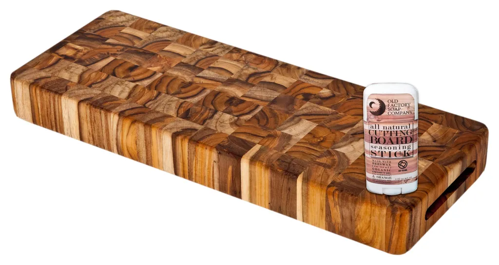 proteak end grain teak 18x7 inch serving cheeseboard with seasoning stick af920a38