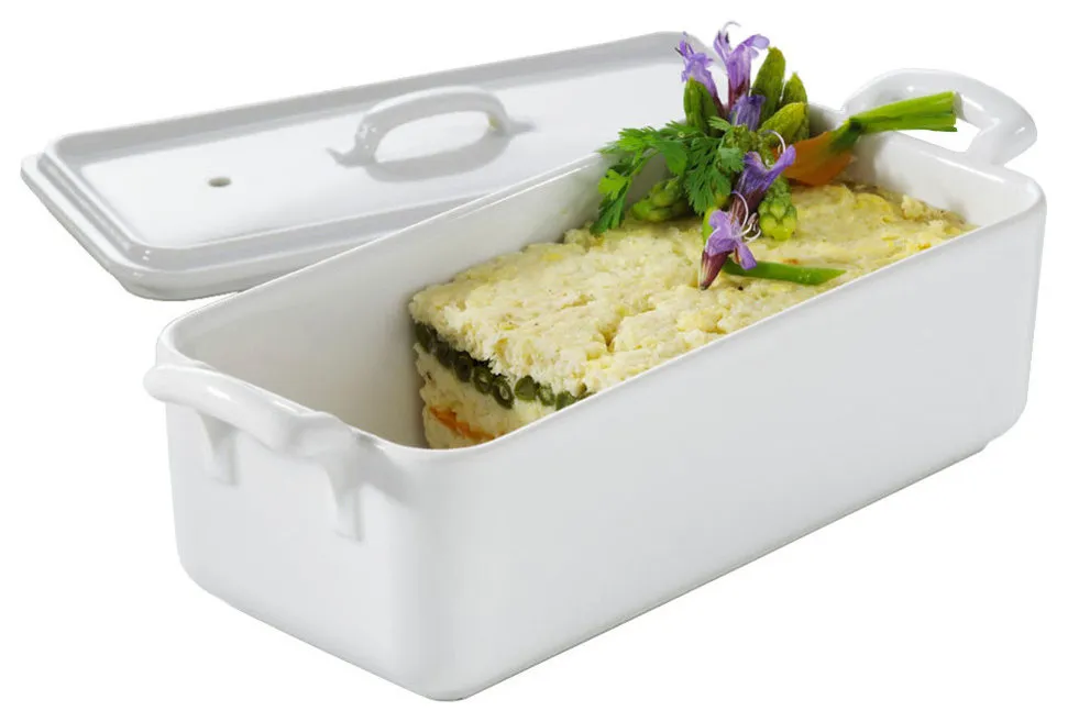 Revol Belle Cuisine White Porcelain 21.25 Ounce Terrine With Lid
