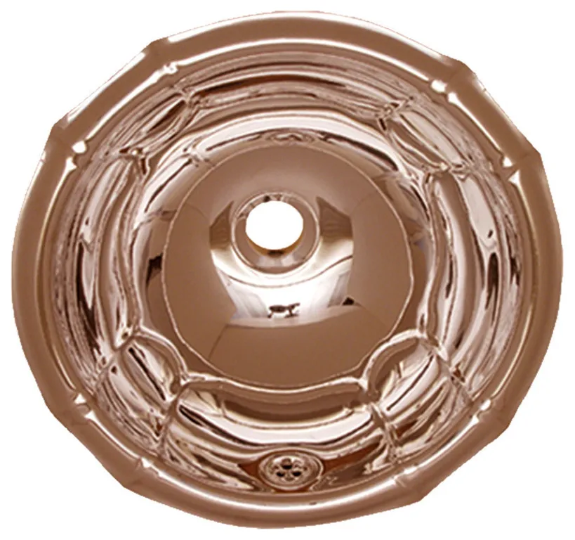 Round Fluted Design Drop-In Basin With Overflow & 1 1, 4 Center Drain