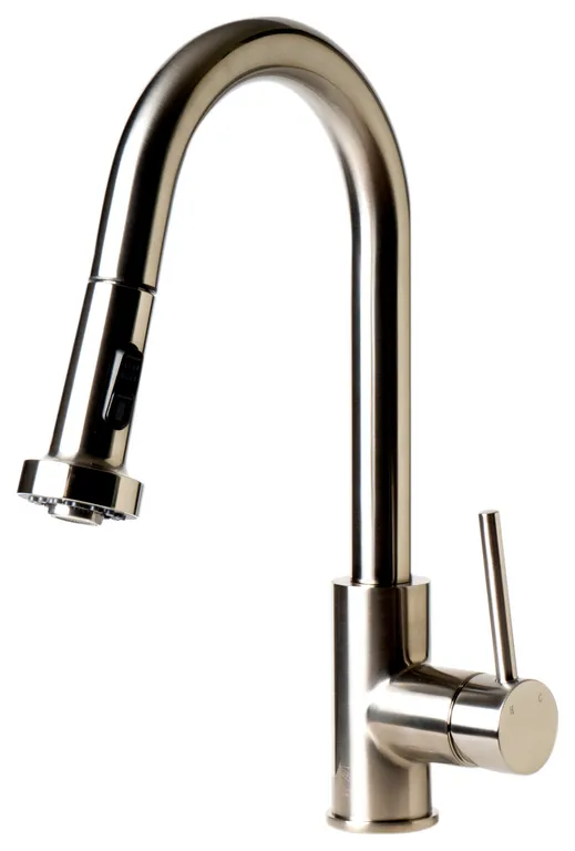 Sensor Gooseneck Pull Down Kitchen Faucet, Brushed Nickel