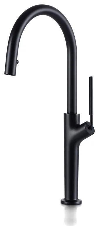 single hole single handle pull down kitchen faucet matte black 184f68dd