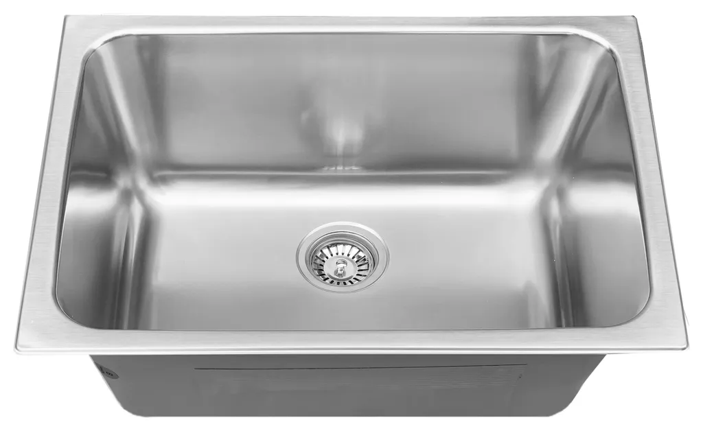 Stainless Steel Laundry Sink with Deep Basin, 24”x18”x10”, Soft Satin