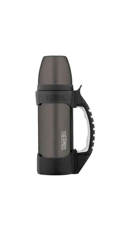 Thermos Gun Metal Stainless Steel 1.1 Quart Vacuum Insulated Bottle