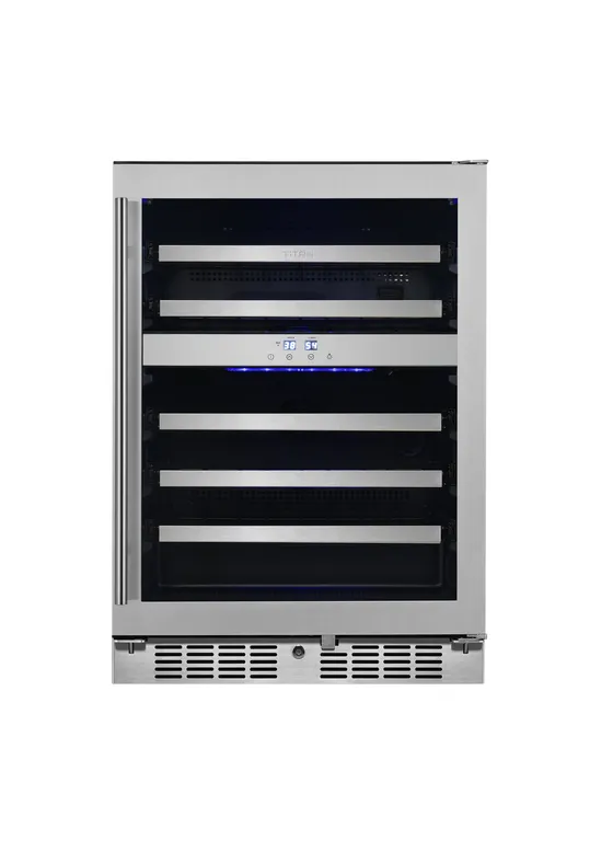 Titan Transcend 24" 46 Bottle Seamless SS Door Dual Zone Wine Cooler