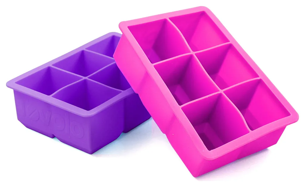 tovolo fuchsia and vivid violet silicone king cube ice tray set 5ac6b4c4