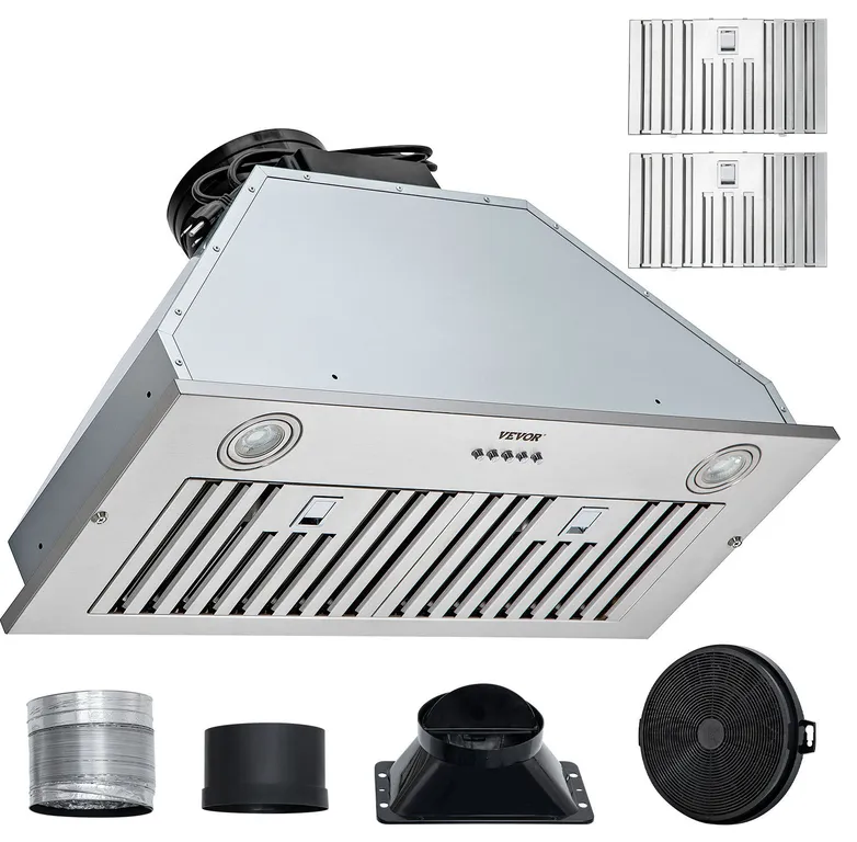 VEVOR Built-in Range Hood Insert Vent Hood 800CFM 30in Push Button Control