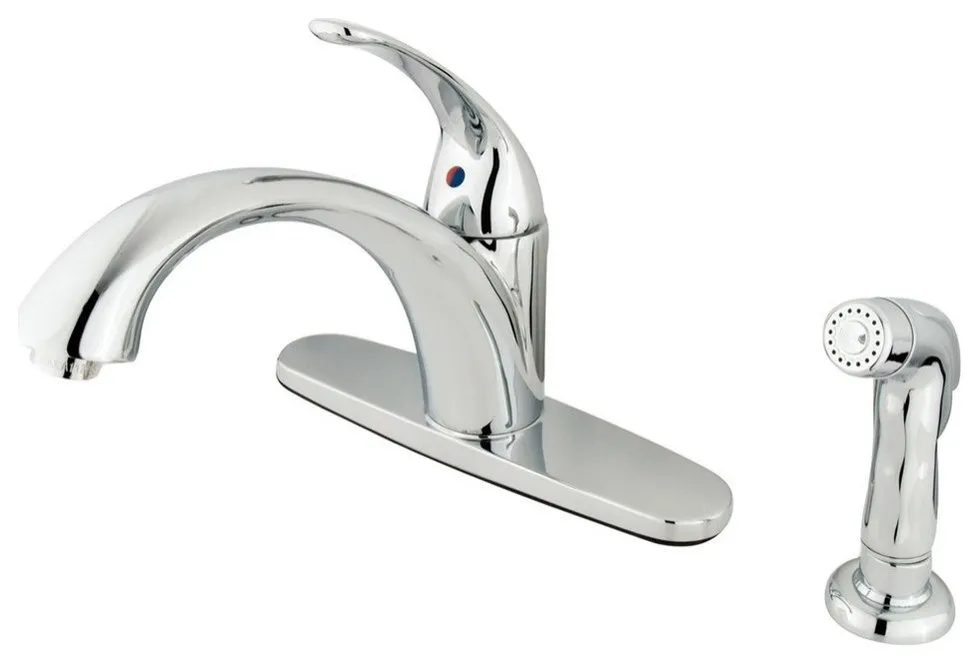Vintage Single Handle Kitchen Faucet With Non-Metallic Sprayer