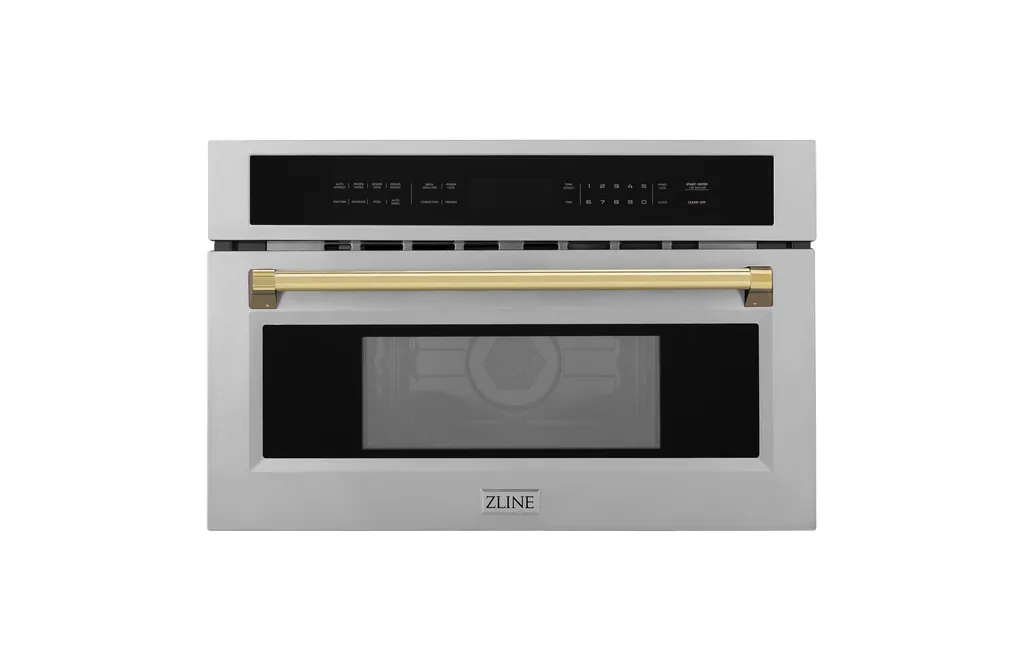 ZLINE 30 In. Autograph Microwave Oven, Stainless With Gold Accents, MWOZ-30-G