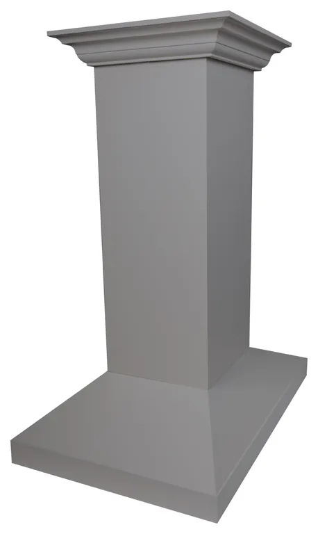 ZLINE 30 in. Wooden Island Mount Range Hood, Gray Includes Motor, KBiUU-30