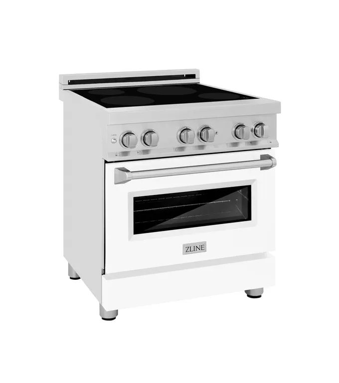 ZLINE 30" Induction Range, Stainless Steel With a White Matte Door RAIND-WM-30